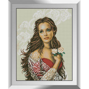 Набір для малювання каменями алмазний живопис Dream Art Дівчина з трояндами (квадратні, повна) 31297D