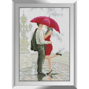 Набір для малювання каменями алмазний живопис Dream Art Поцілунок під дощем (квадратні, повна) 31298D
