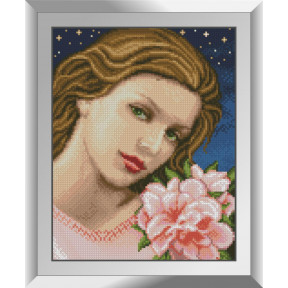 Набір для малювання каменями алмазний живопис Dream Art Дівчина з азалією (квадратні, повна) 31331D