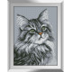 Набор для рисования камнями алмазная живопись Dream Art Серый кот (квадратные, полная) 31378D
