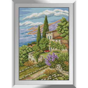 Набір для малювання каменями алмазний живопис Dream Art Будинок у горах (квадратні, повна) 31406D
