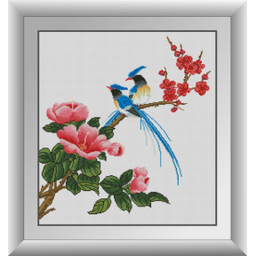 Набор для рисования камнями алмазная живопись Dream Art Райские птицы (квадратные, полная) 30877D