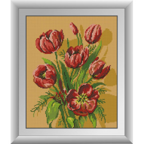 Набор для рисования камнями алмазная живопись Dream Art Красные тюльпаны (квадратные, полная) 30885D
