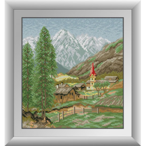 Набір для малювання каменями алмазний живопис Dream Art Село в горах (квадратні, повне) 30927D