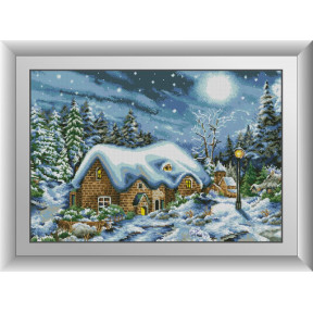 Набір для малювання каменями алмазний живопис Dream Art Будинок у снігу (квадратні, повна) 31035D