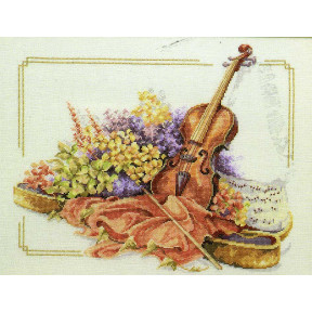 Набір для вишивання Lanarte L34128 Violin with flowers фото