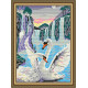 Набор для рисования камнями алмазная живопись ArtSolo Лебеди у водопада AT3003