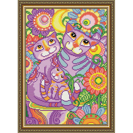 Набір для малювання каменями алмазний живопис ArtSolo коти
