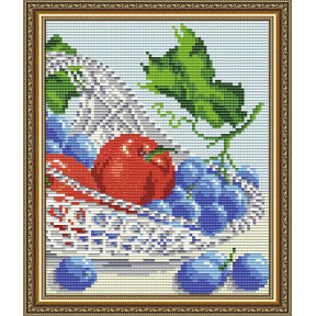 Набір для малювання каменями алмазний живопис ArtSolo У кришталі Виноград з яблуками Диптих 2 AT5550