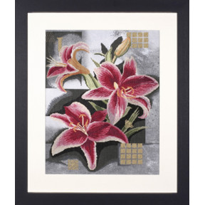 Набір для вишивання Lanarte L35089 Composition of pink Lilies