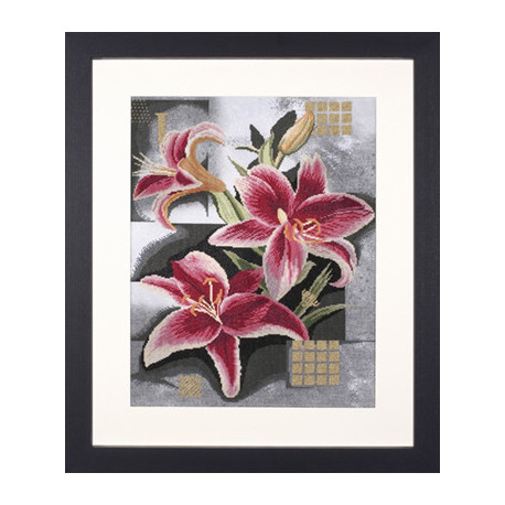 Набор для вышивания Lanarte L35089 Composition of pink Lilies