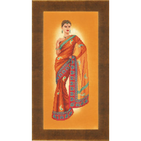 Набір для вишивання PN-0145758 Indian lady in orange sari фото