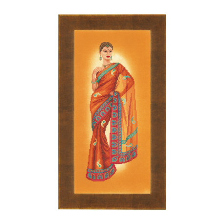 Набір для вишивання PN-0145758 Indian lady in orange sari фото