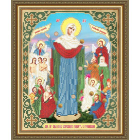 Схема на ткани для вышивания бисером ArtSolo Образ Пресвятой Богородицы всех скорбящих в радости с грошиками  VIA4264
