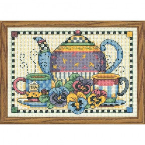 Набор для вышивания Dimensions 06877 Teatime Pansies