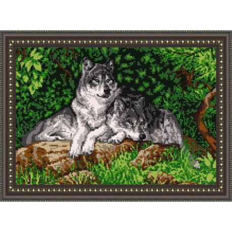 Схема на тканині для вишивання бісером ArtSolo Вовки VKA3001