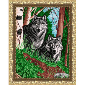 Схема на ткани для вышивания бисером ArtSolo Волки в лесу  VKA3039