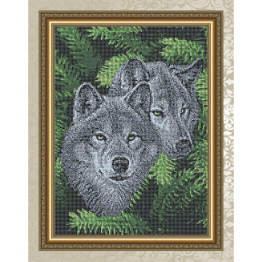 Схема на ткани для вышивания бисером ArtSolo Волки в лесу