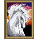 Схема на ткани для вышивания бисером ArtSolo Белая лошадь