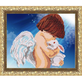 Схема на ткани для вышивания бисером ArtSolo Ангел с кроликом