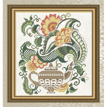 Схема на тканині для вишивання бісером ArtSolo Квітковий чай.