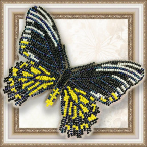 Набор для вышивки бисером бабочки на прозрачной основе Вдохновение Золотая Птицекрылка Радамант BGP-014
