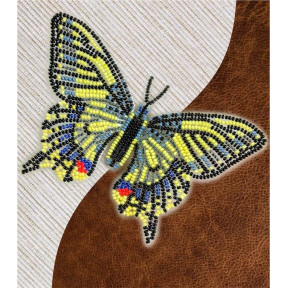 Набор для вышивки бисером бабочки с водорастворимым флизелином Вдохновение Махаон  NBFL-002