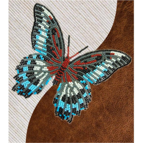 Набор для вышивки бисером бабочки с водорастворимым флизелином Вдохновение Парусник Полимнестор NBFL-004