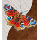Набор для вышивки бисером бабочки с водорастворимым флизелином Вдохновение Павлиний Глаз NBFL-009