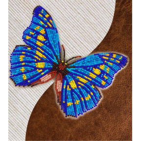 Набор для вышивки бисером бабочки с водорастворимым флизелином Вдохновение Морфо Киприда NBFL-010