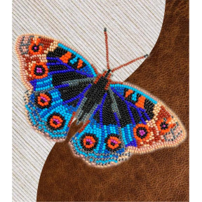 Набор для вышивки бисером бабочки с водорастворимым флизелином Вдохновение Анютины Глазки NBFL-012