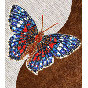 Набор для вышивки бисером бабочки с водорастворимым флизелином Вдохновение Красный Павлин NBFL-028