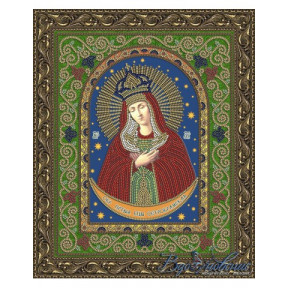 Схема на ткани для вышивания бисером Вдохновение Остробрамская Образ Пресвятой Богородицы БГИ4008