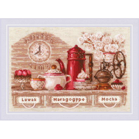 Набор для вышивки крестом Риолис Coffee Time 1874 фото