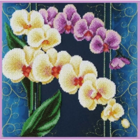 Набор для вышивания Картины Бисером Орхидеи. Винтаж Р-421 фото