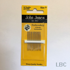 Набір голок для вишивання гладдю №9 (16 шт.) John James JJ13509