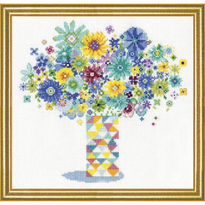 Набор для вышивания Design Works 2932 Blue Floral Quilt Vase