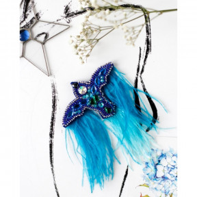 Набор для вышивки бисером украшения на натуральном художественном холсте Абрис Арт Синяя птица AD-095