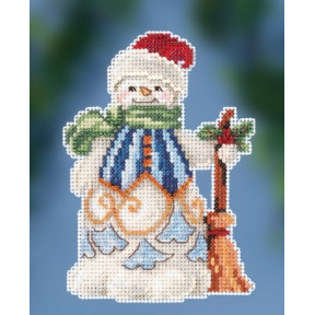 Clean Sweep Snowman / Снеговик дворник Mill Hill Набор для вышивания крестом JS202013