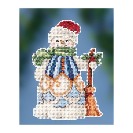Clean Sweep Snowman / Снеговик дворник Mill Hill Набор для вышивания крестом JS202013