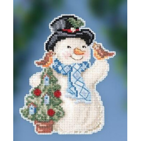 Feathered Friends Snowman / Снеговик с пернатыми друзьями Mill Hill Набор для вышивания крестом JS202012