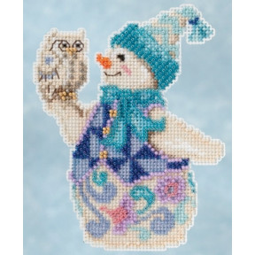 Snowy Owl Snowman Снеговик и снежная сова Mill Hill Набор для вышивания крестом JS205103