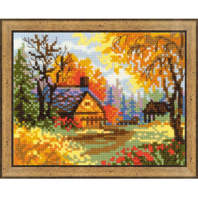 Набір для вишивки хрестиком +1325 Сільський пейзаж.Осень