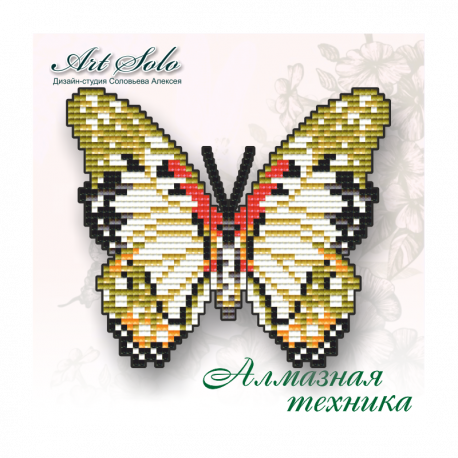 Метелик-магніт «Біла леді Анголи» ArtSolo Набір алмазного