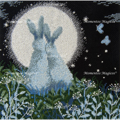 Лунные зайцы Набор для вышивания крестом Чарівна Мить М-458
