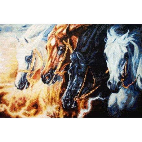 Набір для вишивання Kustom Krafts SLO-003 Чотири коні