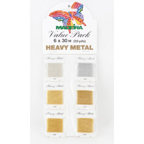 9701 HeavyMetall №40 6 карточек х 30 м блестящие нитки для вышивания (Value Packs)