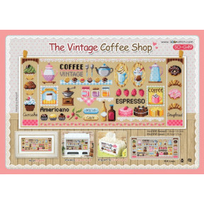 Вінтажний магазин кави Набір для вишивання хрестиком (Linen 32) SODA Stitch SO-G49L