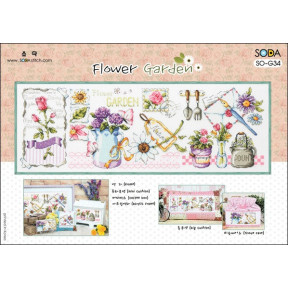 Цветочный сад Набор для вышивания крестом (Linen 32) SODA Stitch SO-G34L