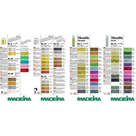 Карта цветов Metallic для рукоделия №4,6,8,10,12,20,25